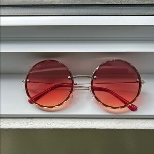 Women’s Round Red Sunglasses Simons Romy 25046